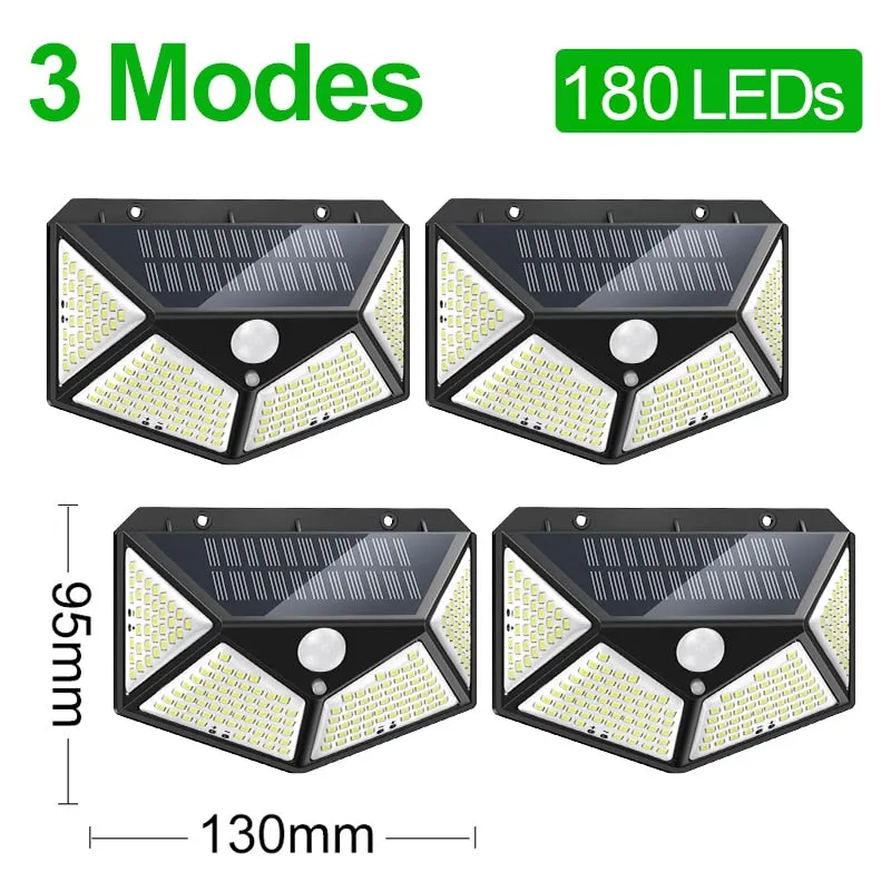 180/100 Solar Powered LED Light Outdoor with Motion Sensor Waterproof