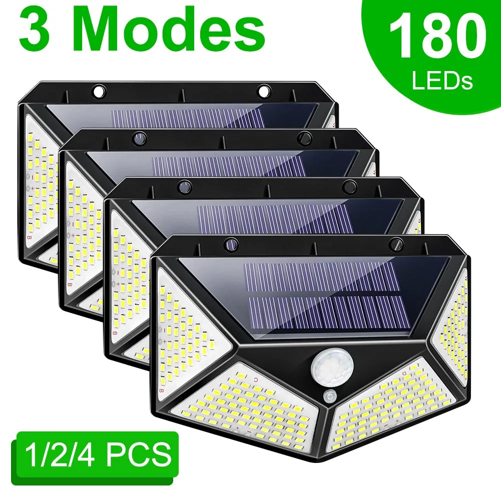 180/100 Solar Powered LED Light Outdoor with Motion Sensor Waterproof