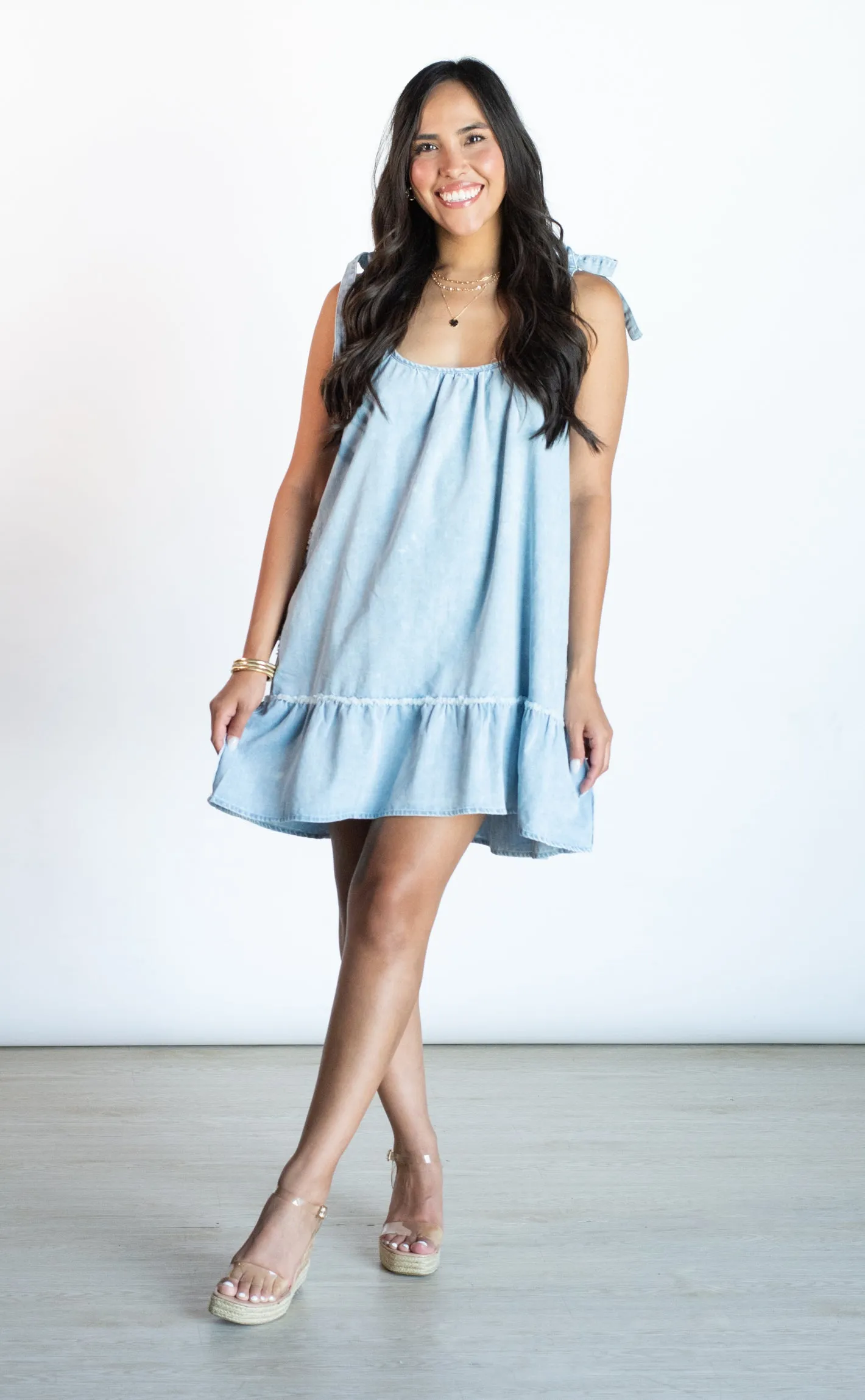 Anything for You Light Wash Denim Dress