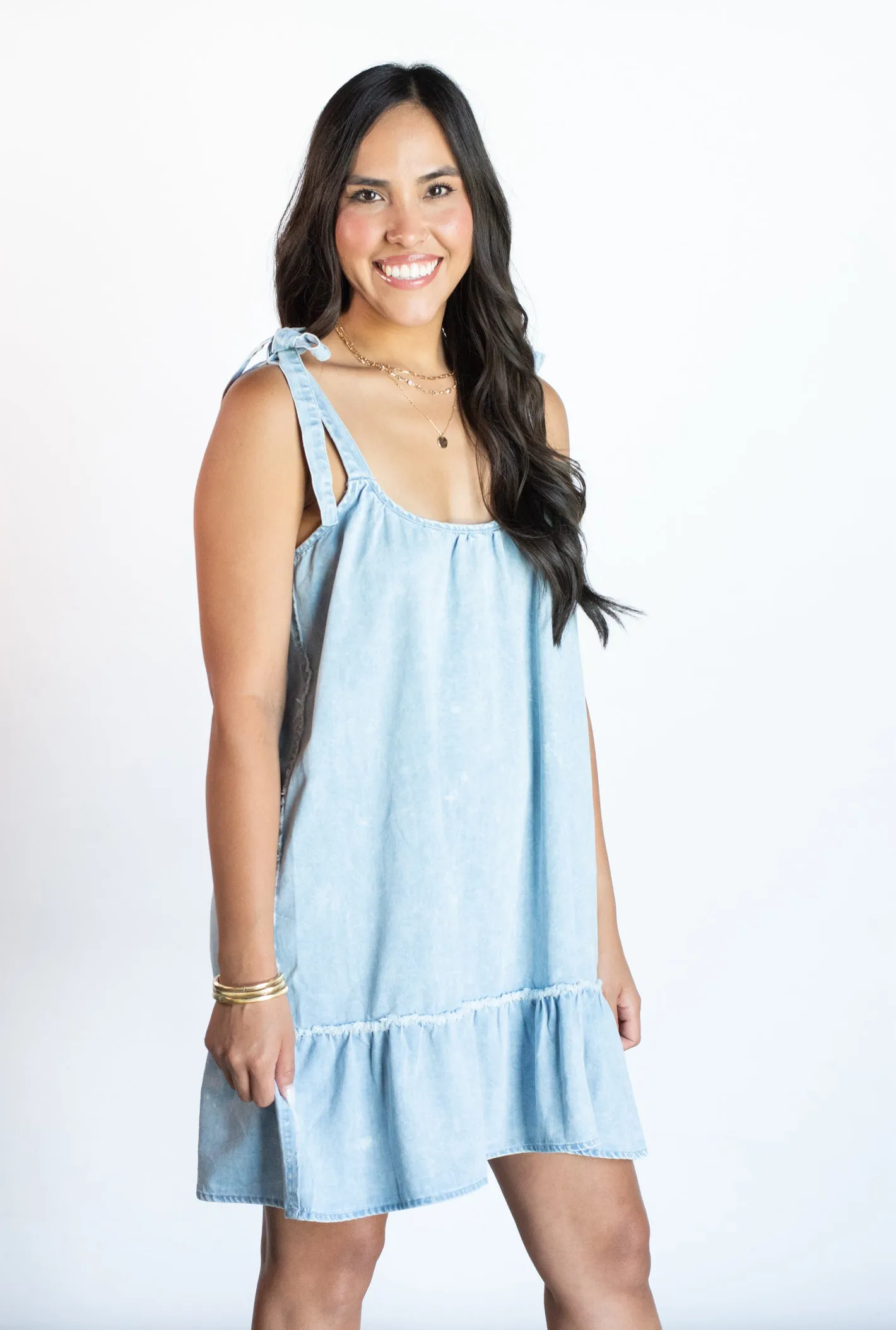 Anything for You Light Wash Denim Dress