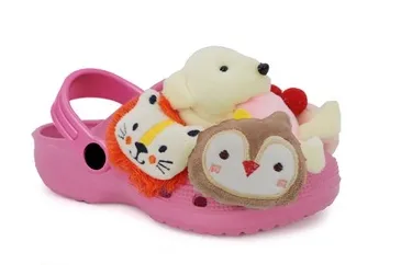 AVA02 - FUCHSIA KIDS STUFFED ANIMAL SANDALS