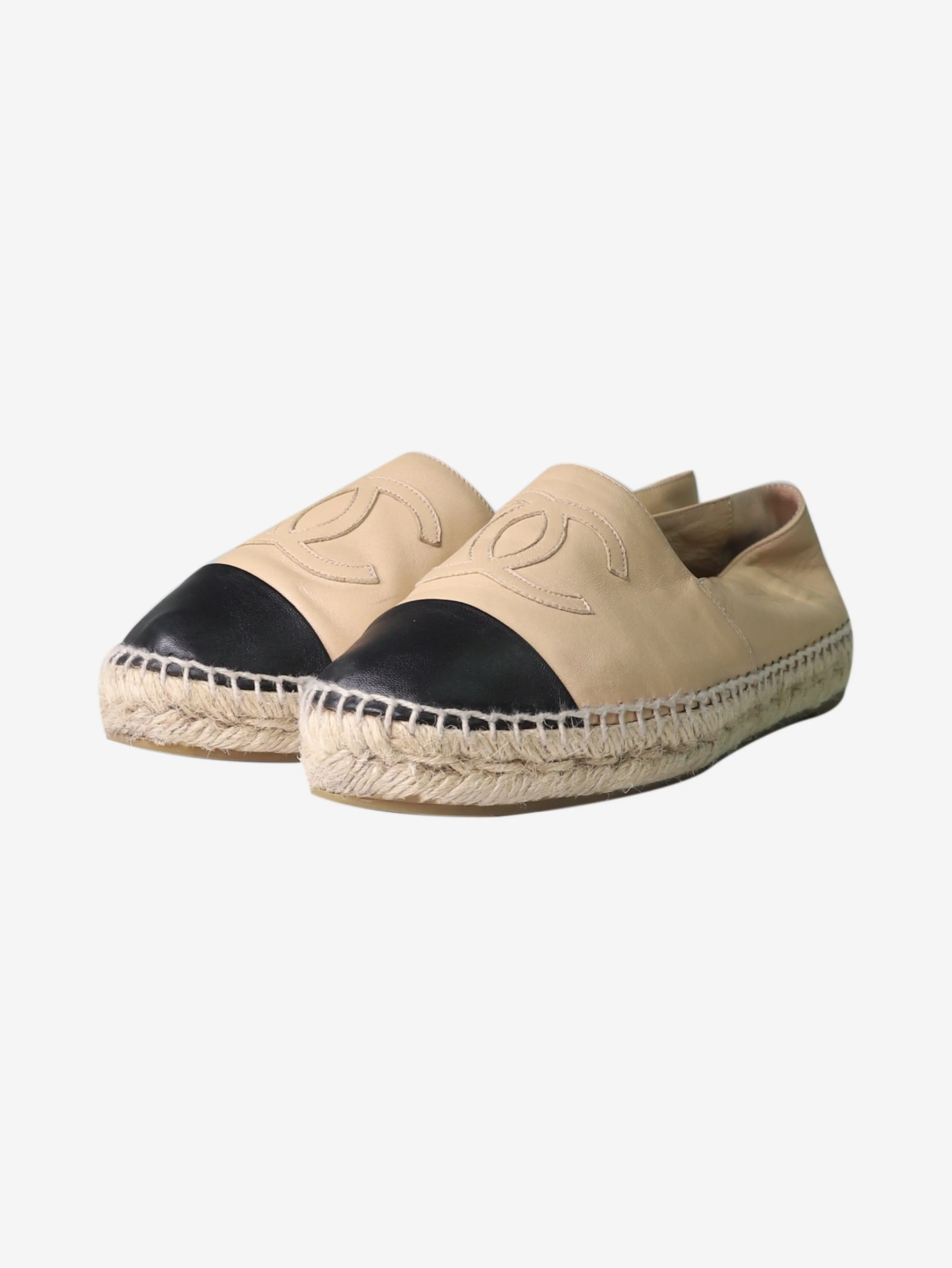 Beige CC espadrilles with contrasted stitching - size EU 37