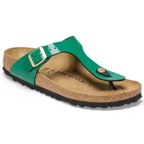 Birkenstock Gizeh Patent Digital Green Birko-Flor Regular Fit