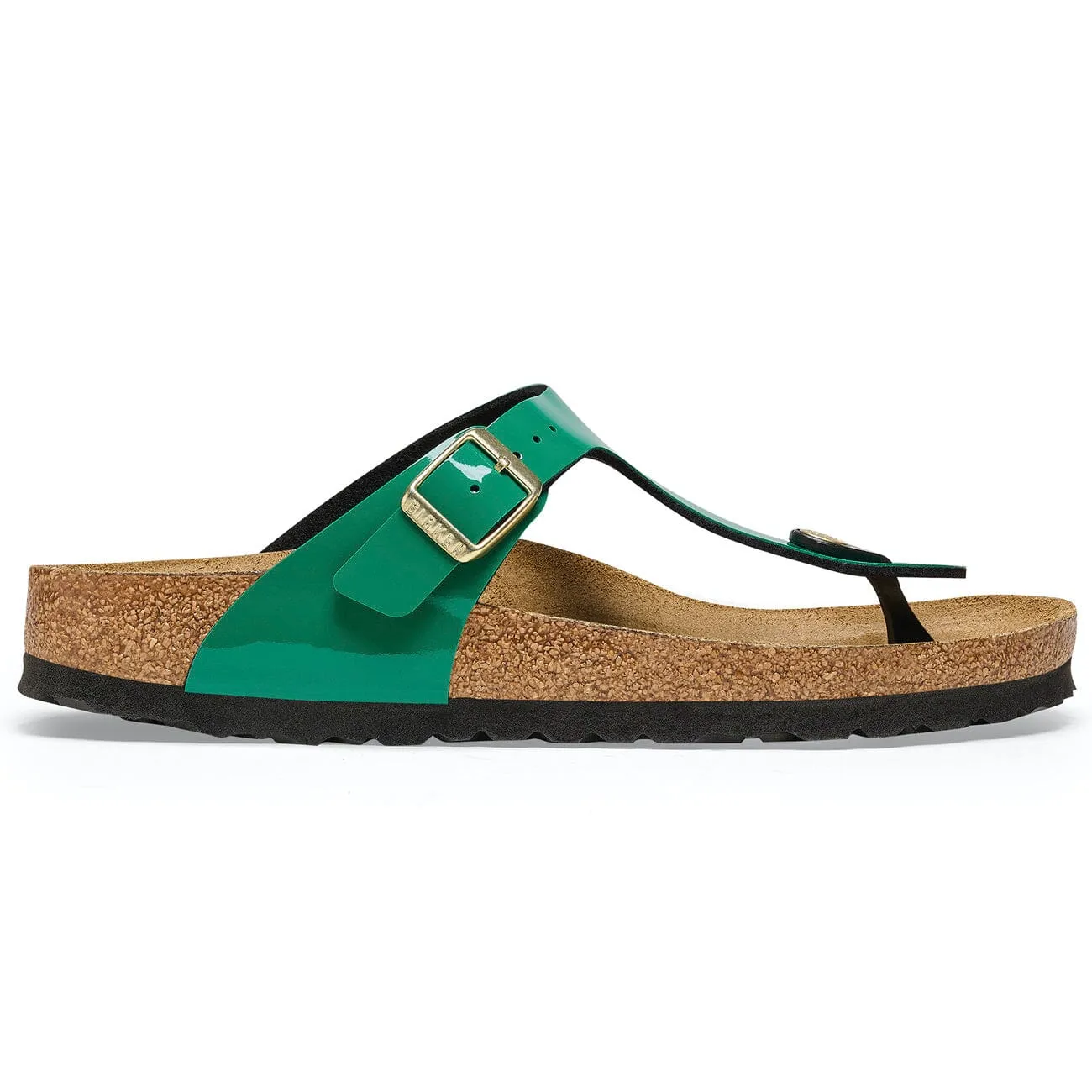 Birkenstock Gizeh Patent Digital Green Birko-Flor Regular Fit