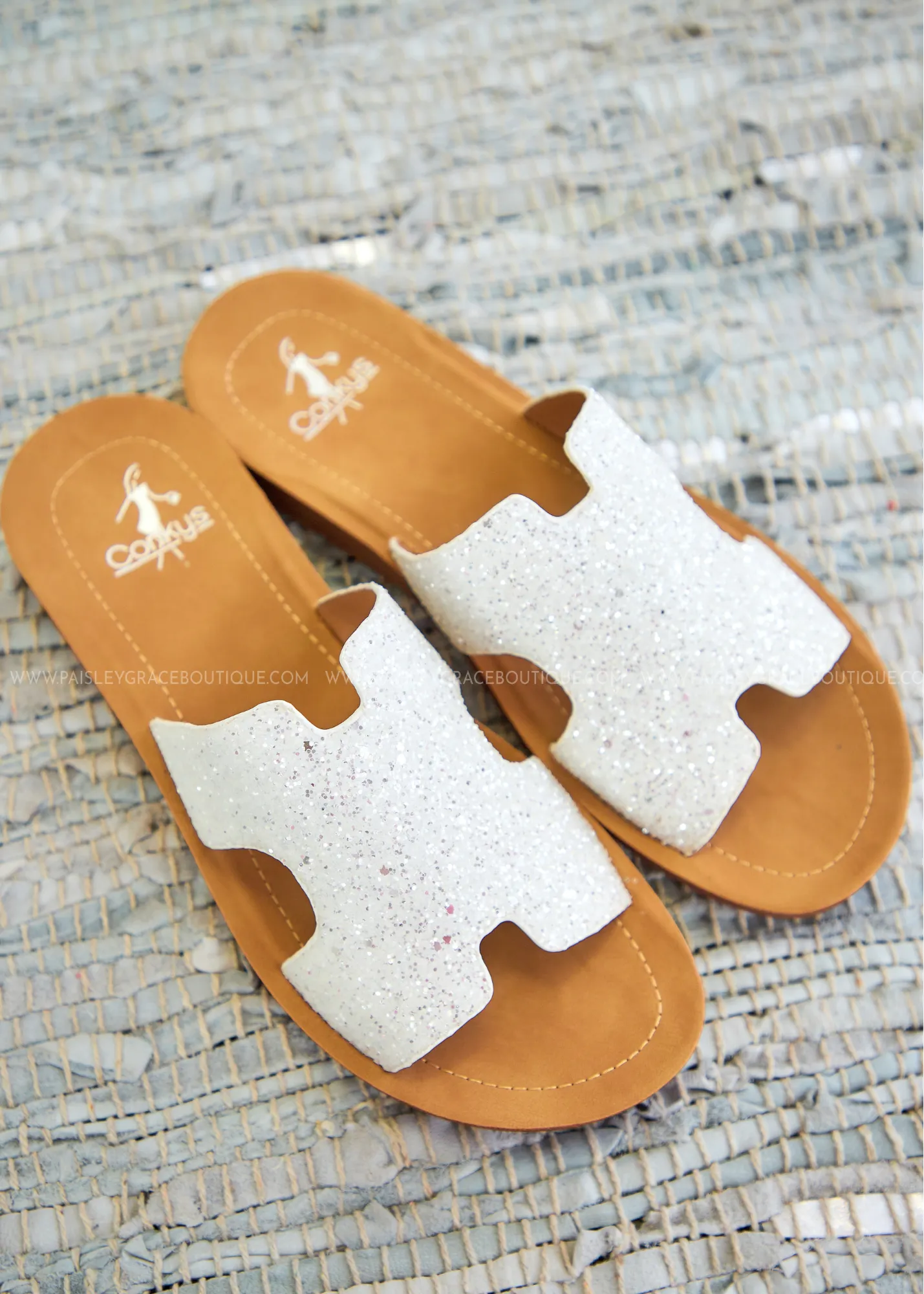 Bogalusa Sandals - White Glitter