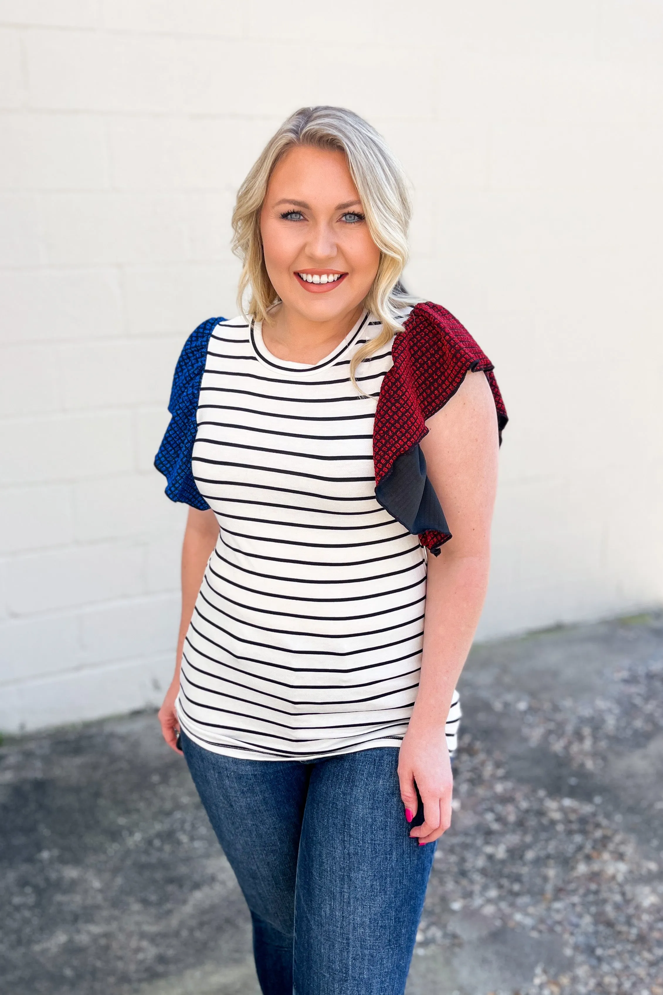 Celebrate Moments Stripe Top