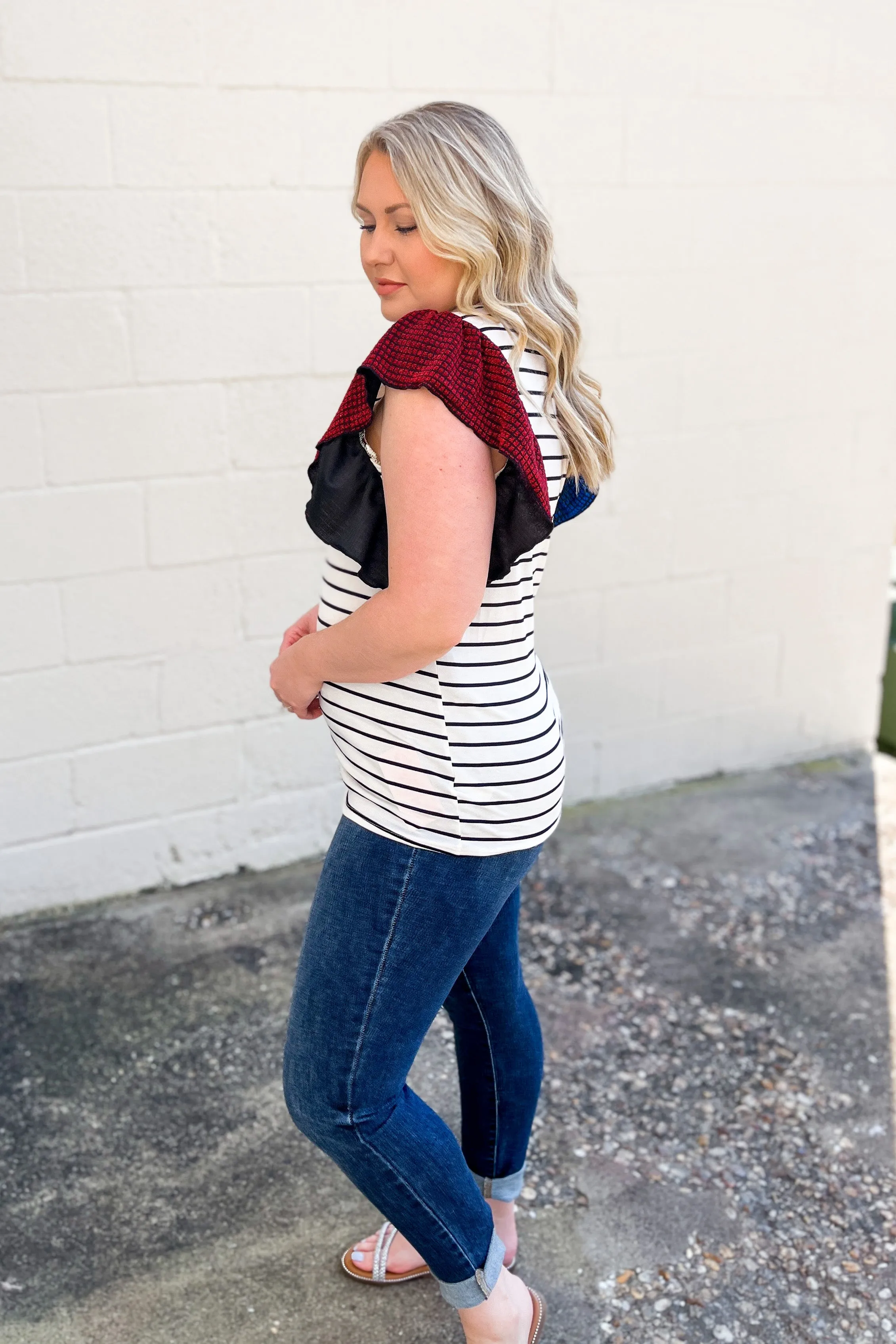 Celebrate Moments Stripe Top