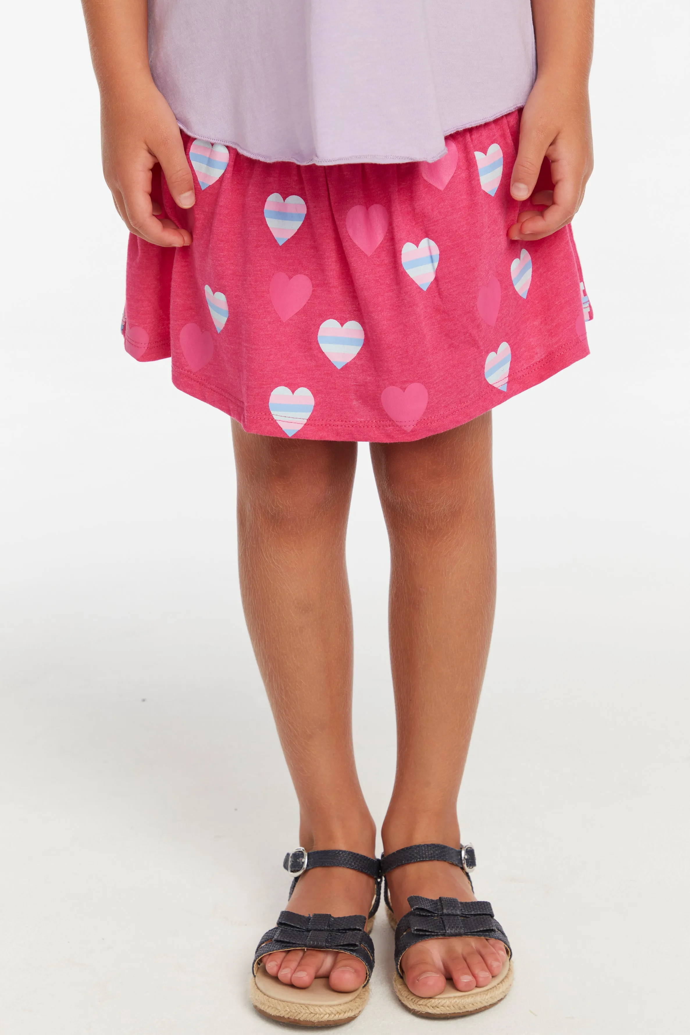 Chaser Stripe Hearts Girls Skort