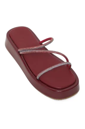 CHIC WOMEN SLIDES-MAROON