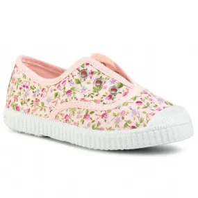 CIENTA TOILE  élastique 70999 rose clair fleurs Toiles Espadrilles