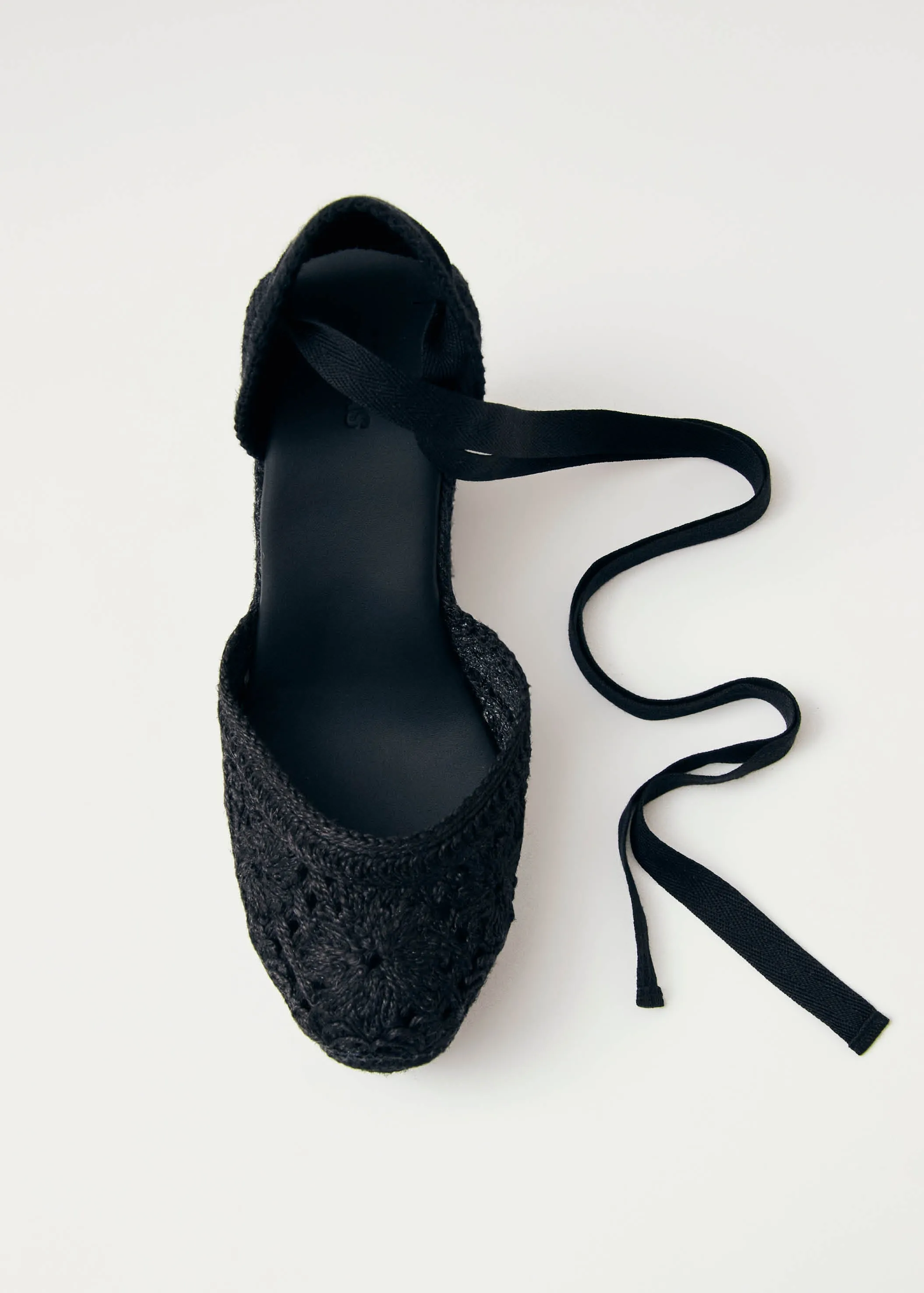 Cordelia Crochet Black Espadrilles