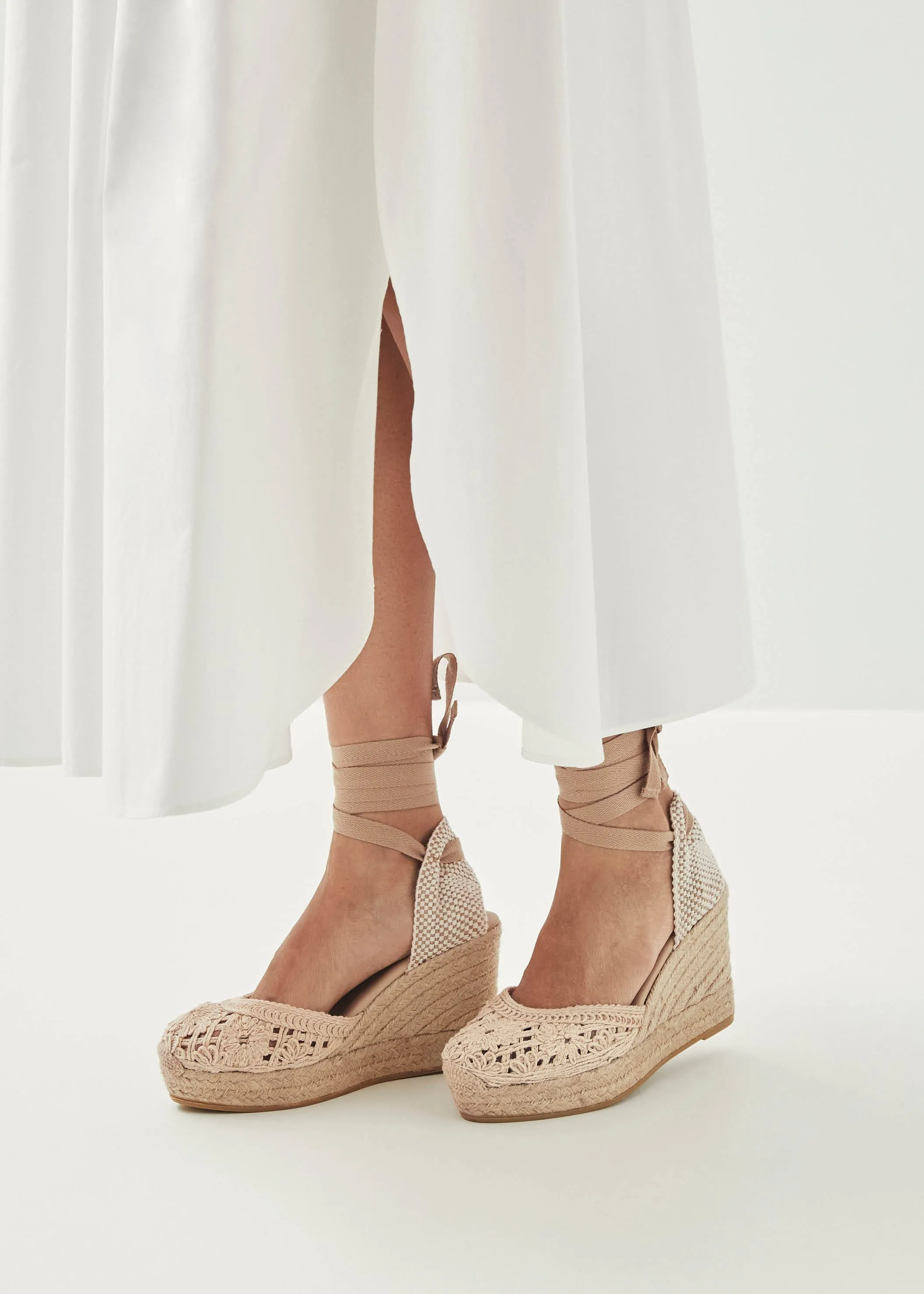 Cordelia Crochet Cream Espadrilles