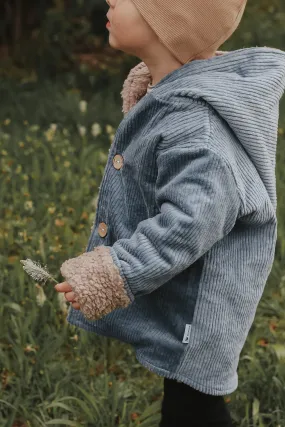 Cordjacke mit Baumwollteddy gefüttert