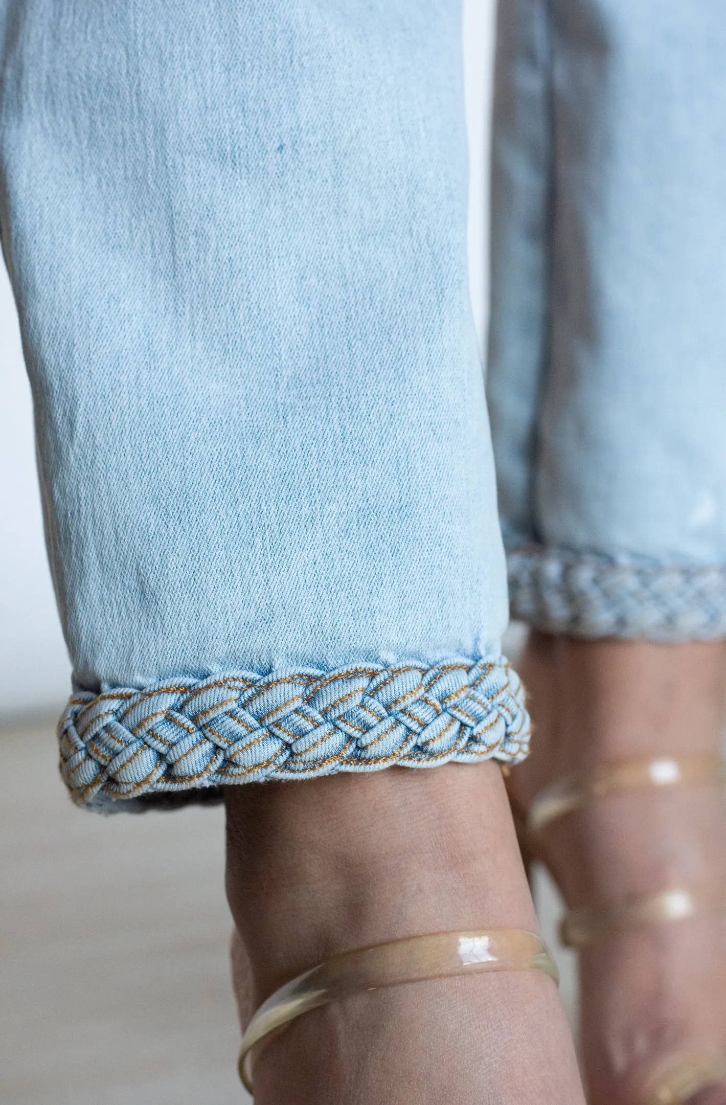 Deluxe Poise Light Wash Braided Denim