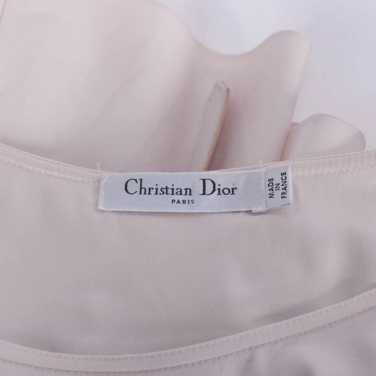 Dior Pale Pink Stretch Cotton Mini Belt Dress FR 36