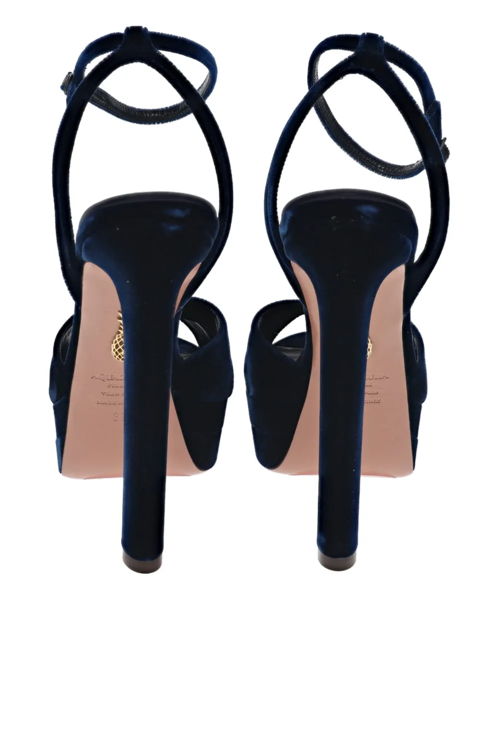 Divine Paris Blue Velvet Platform Sandal