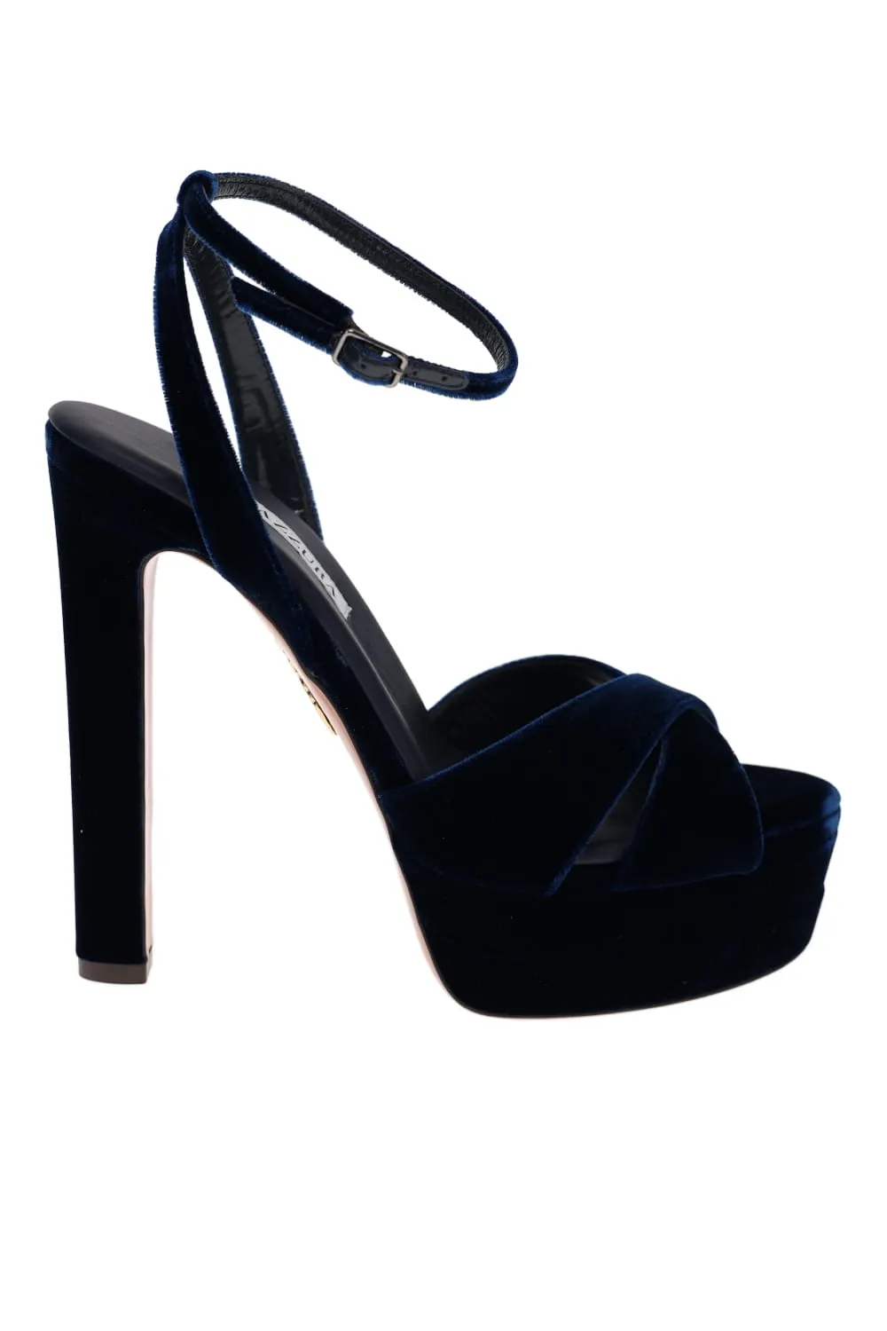 Divine Paris Blue Velvet Platform Sandal