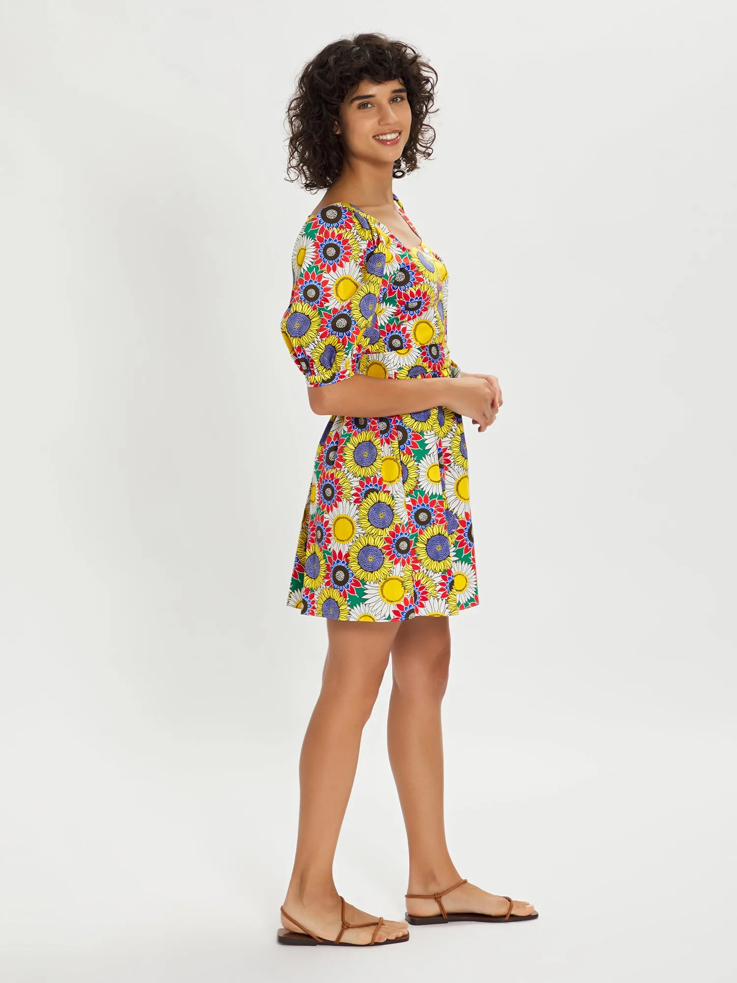 Dominique Floral Cotton Summer Mini Dress