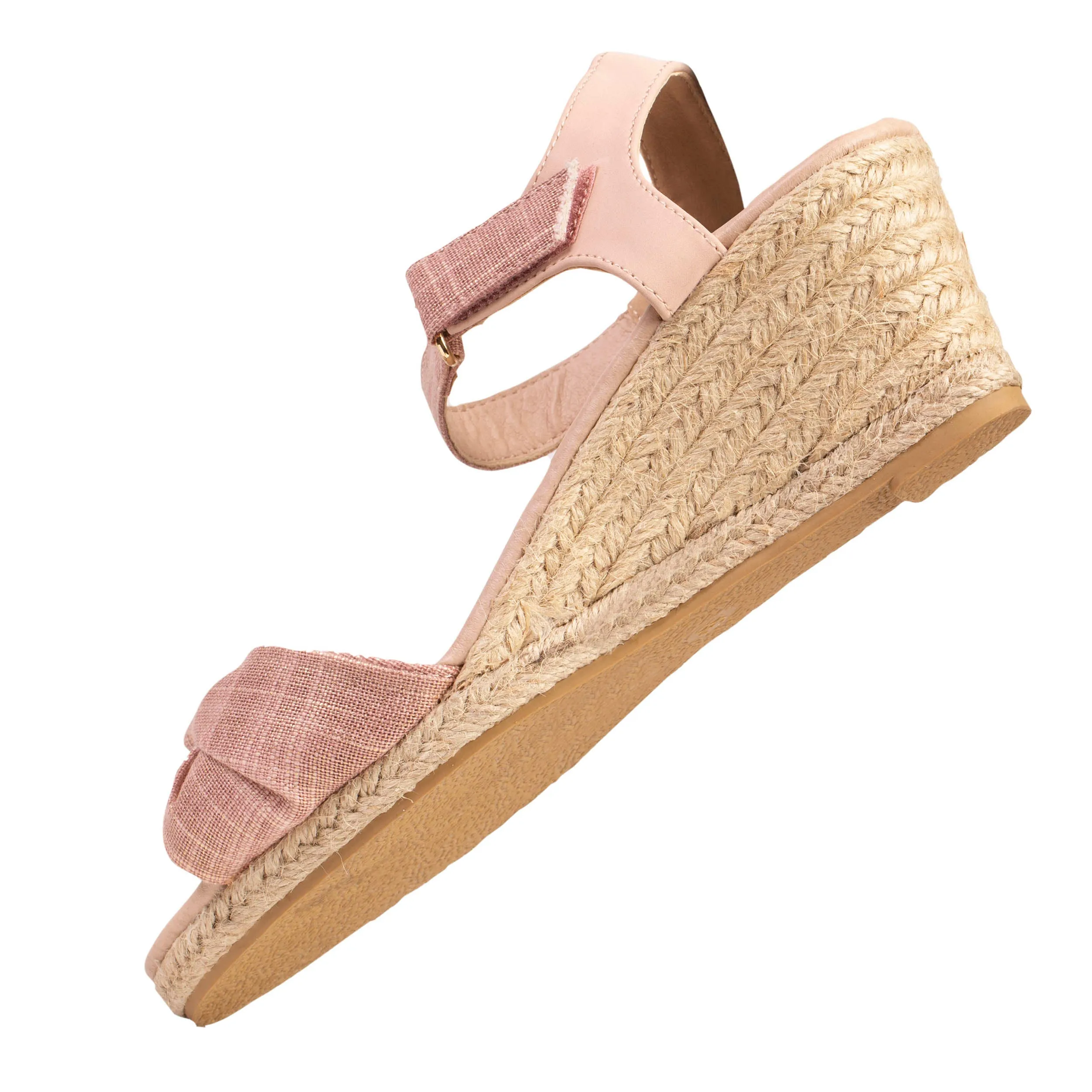 Espadrilles Femme nud talon Rose