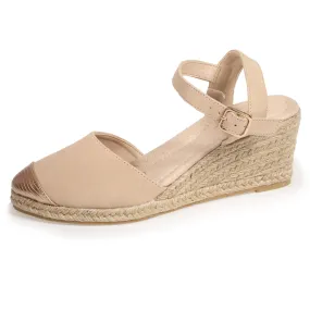 Espadrilles fermées Femme talon Nude