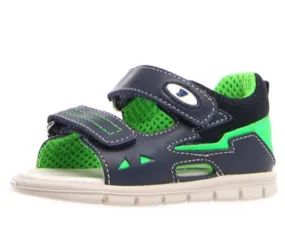 Falcotto Boy's Knik Sandals - Navy Verde Fluo