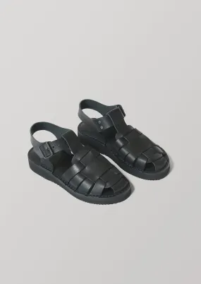 Fracap Ola Black Sandals | Premium Leather Footwear