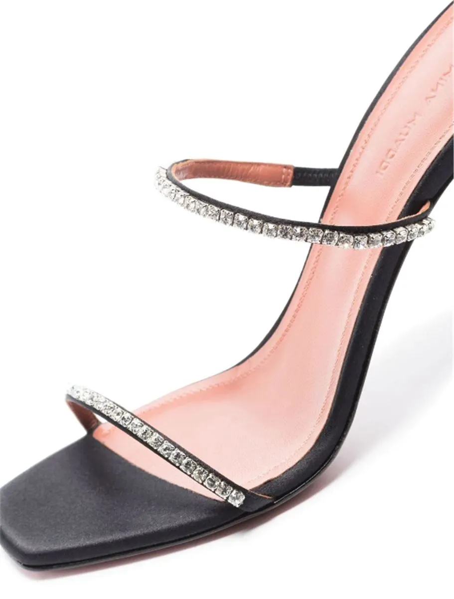 GILDA 95MM CRYSTAL SATIN SANDALS