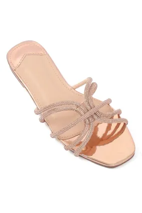 GLAM LUXE CRYSTAL SLIDES-CHAMPAGNE