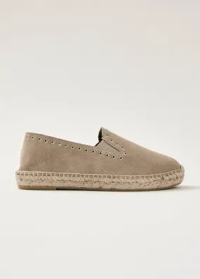 Ione Suede Beige Leather Espadrilles