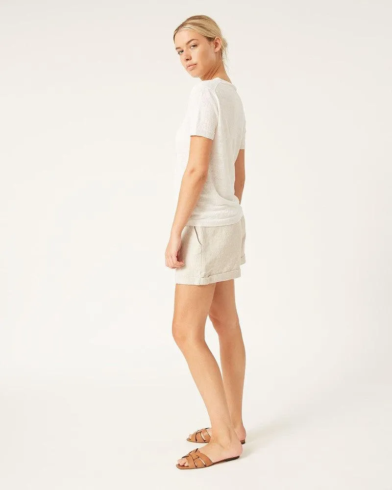 Jordan Linen Shorts in Oat