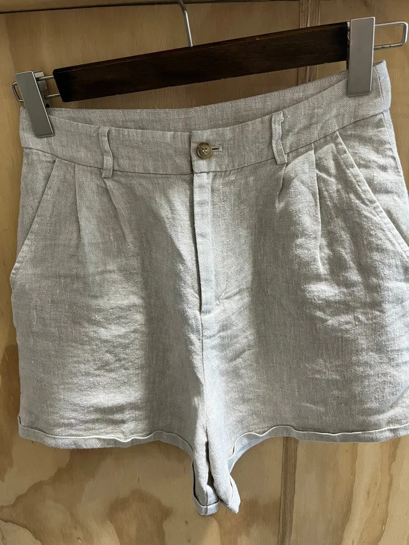 Jordan Linen Shorts in Oat