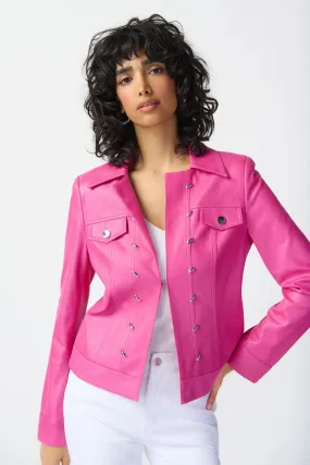 Joseph Ribkoff Foiled Suede Jacket With Metal Trims - Style 241911