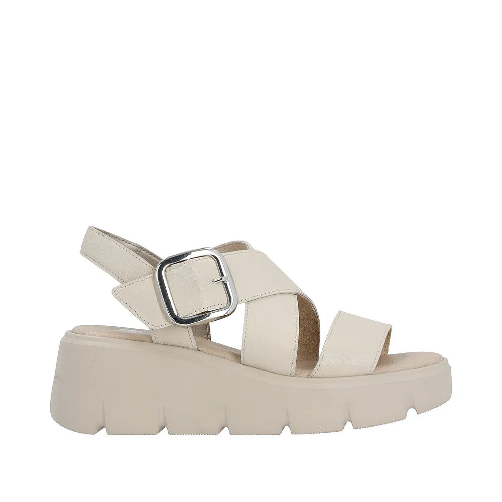 Ladies Evolution By Rieker Sandals Beige Chunky Platform W1550-60 sale