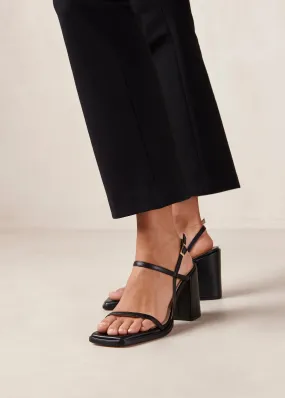 Lorena Black Vegan Leather Sandals