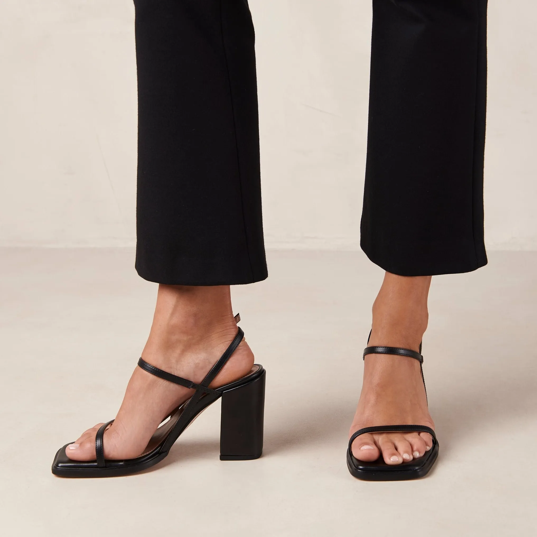 Lorena Black Vegan Leather Sandals