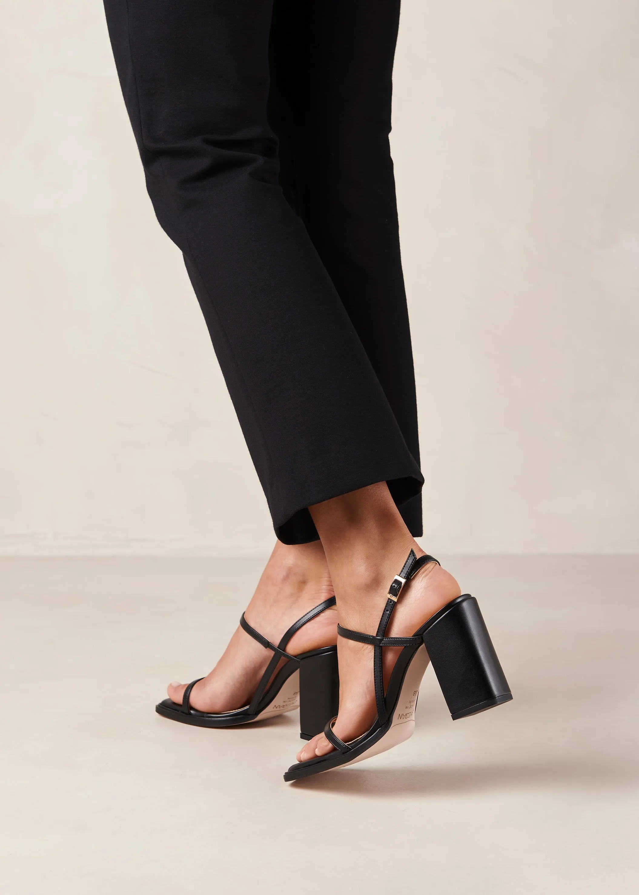 Lorena Black Vegan Leather Sandals