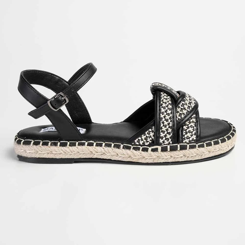 Madison Lylah Crossover Espadrille Sandal - Black