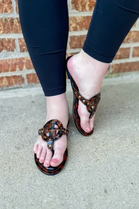 Madison Sandals, Brown Leopard