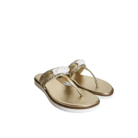 Michael Kors Pale Gold 'Farrah' Thong Sandals | Brand New |