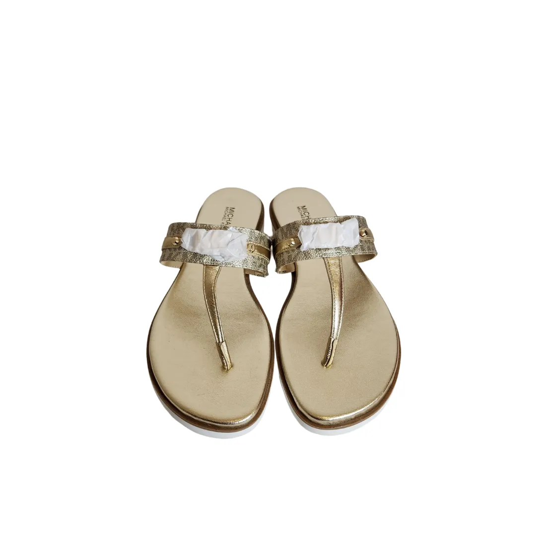 Michael Kors Pale Gold 'Farrah' Thong Sandals | Brand New |