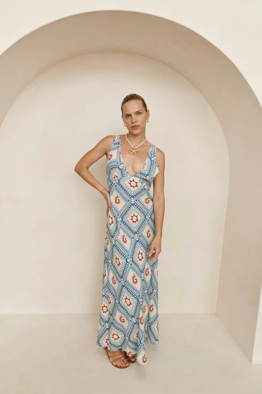 Monette Bias Cut Maxi Dress Blumarine