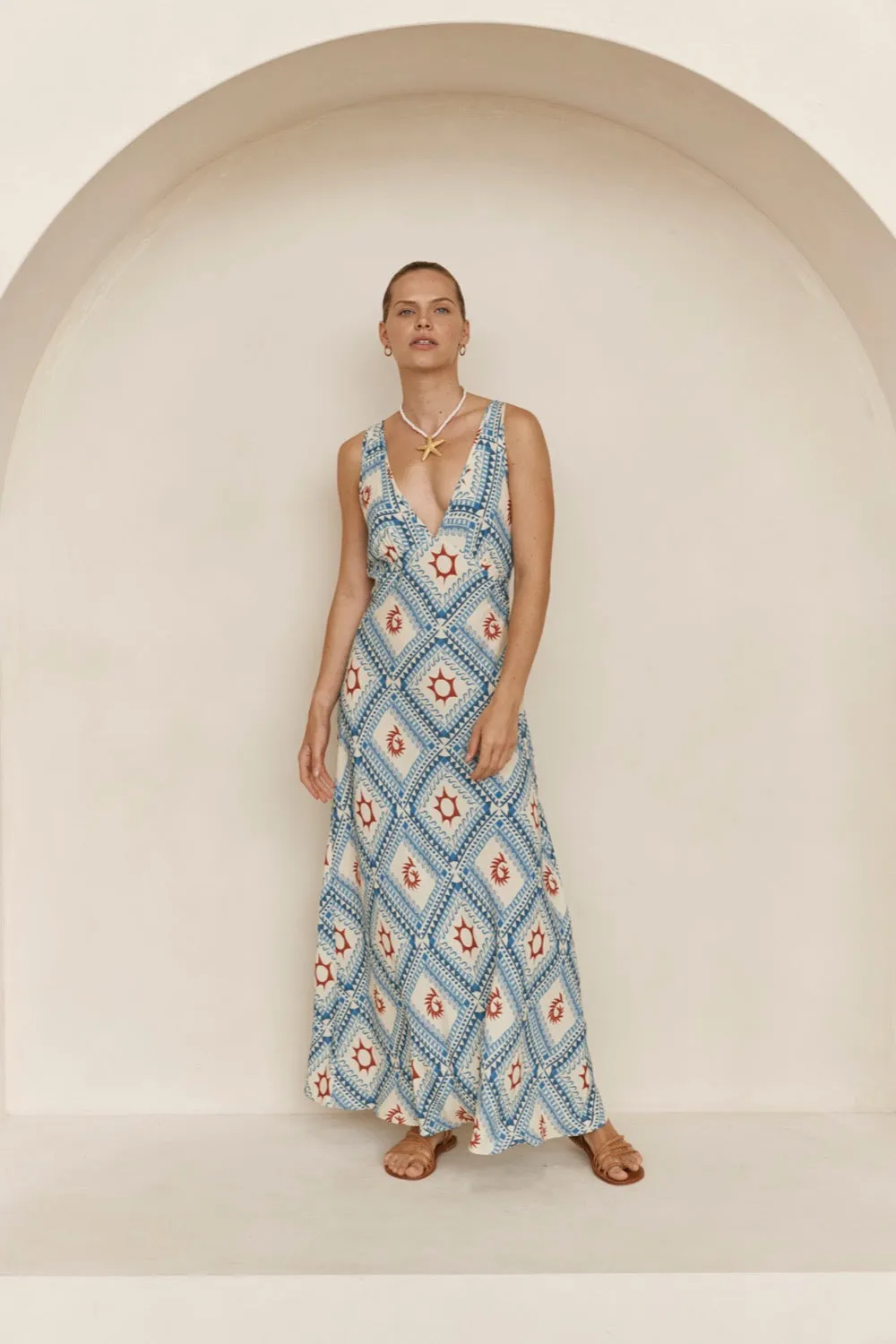 Monette Bias Cut Maxi Dress Blumarine