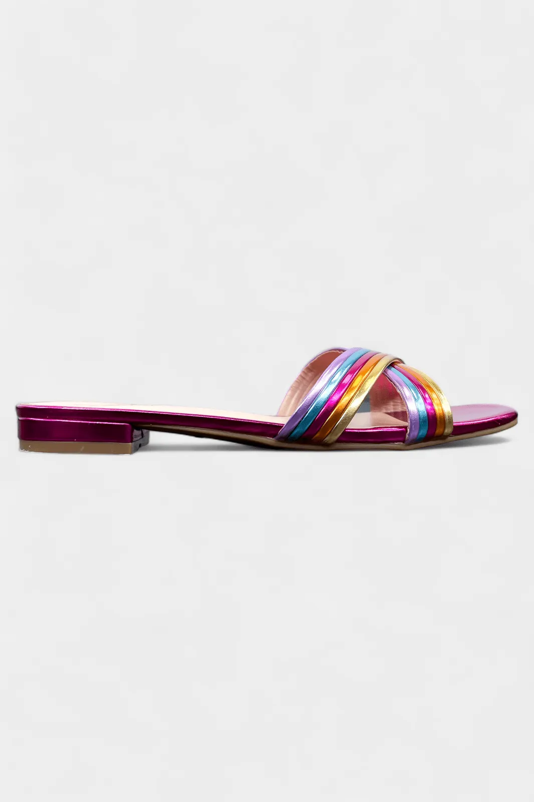 Multi Metallic Slip On Sandals