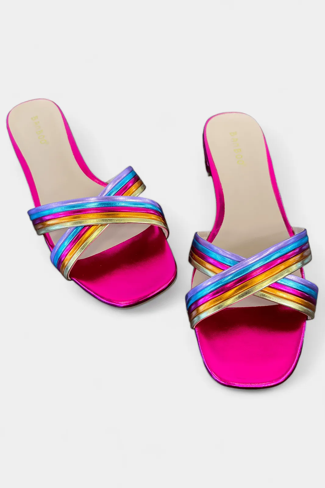 Multi Metallic Slip On Sandals