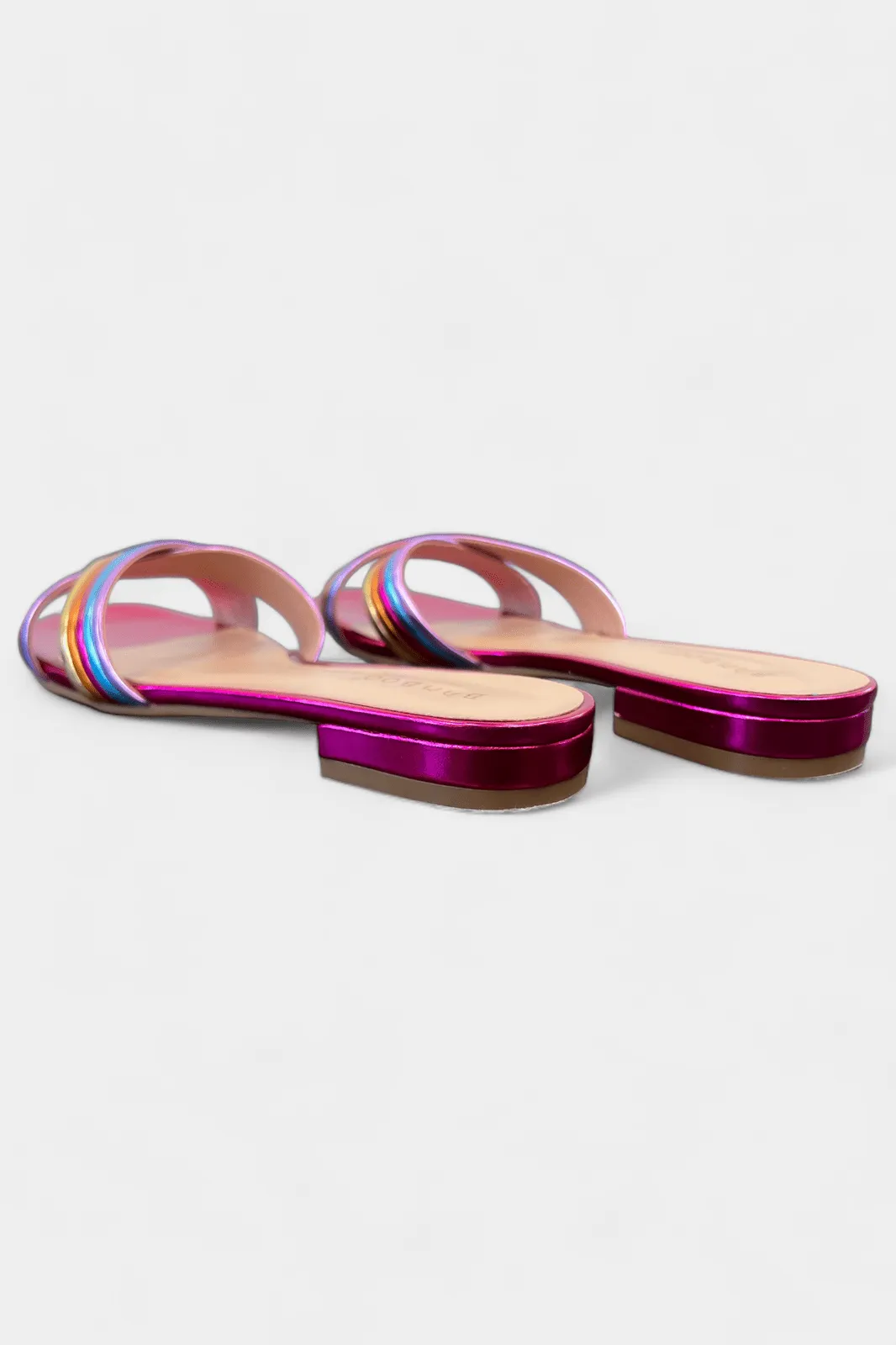 Multi Metallic Slip On Sandals