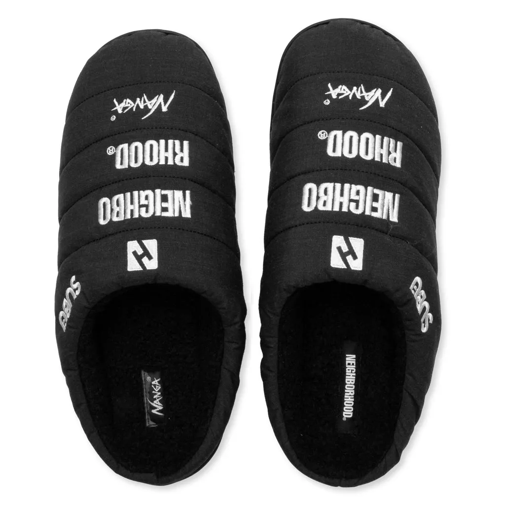 Neighborhood x Nanga x Subu Takibi Sandals - Black