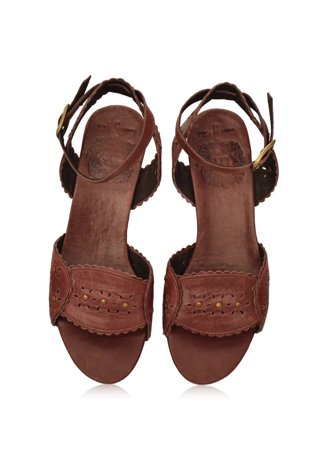 Paloma Leather Heel Sandals