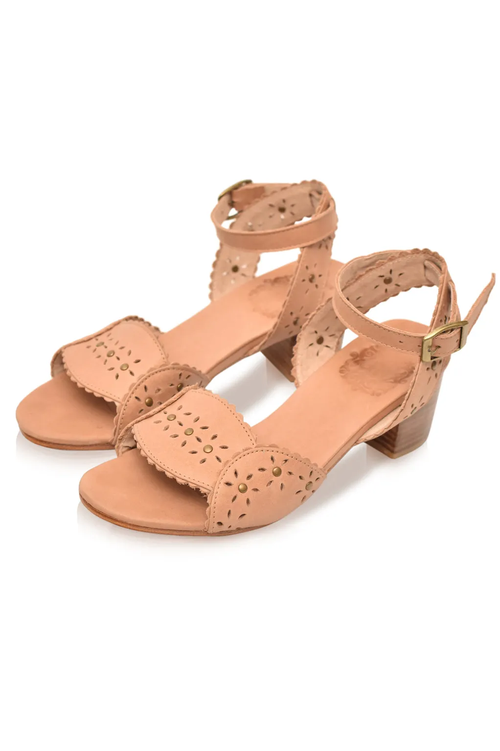 Paloma Leather Heel Sandals