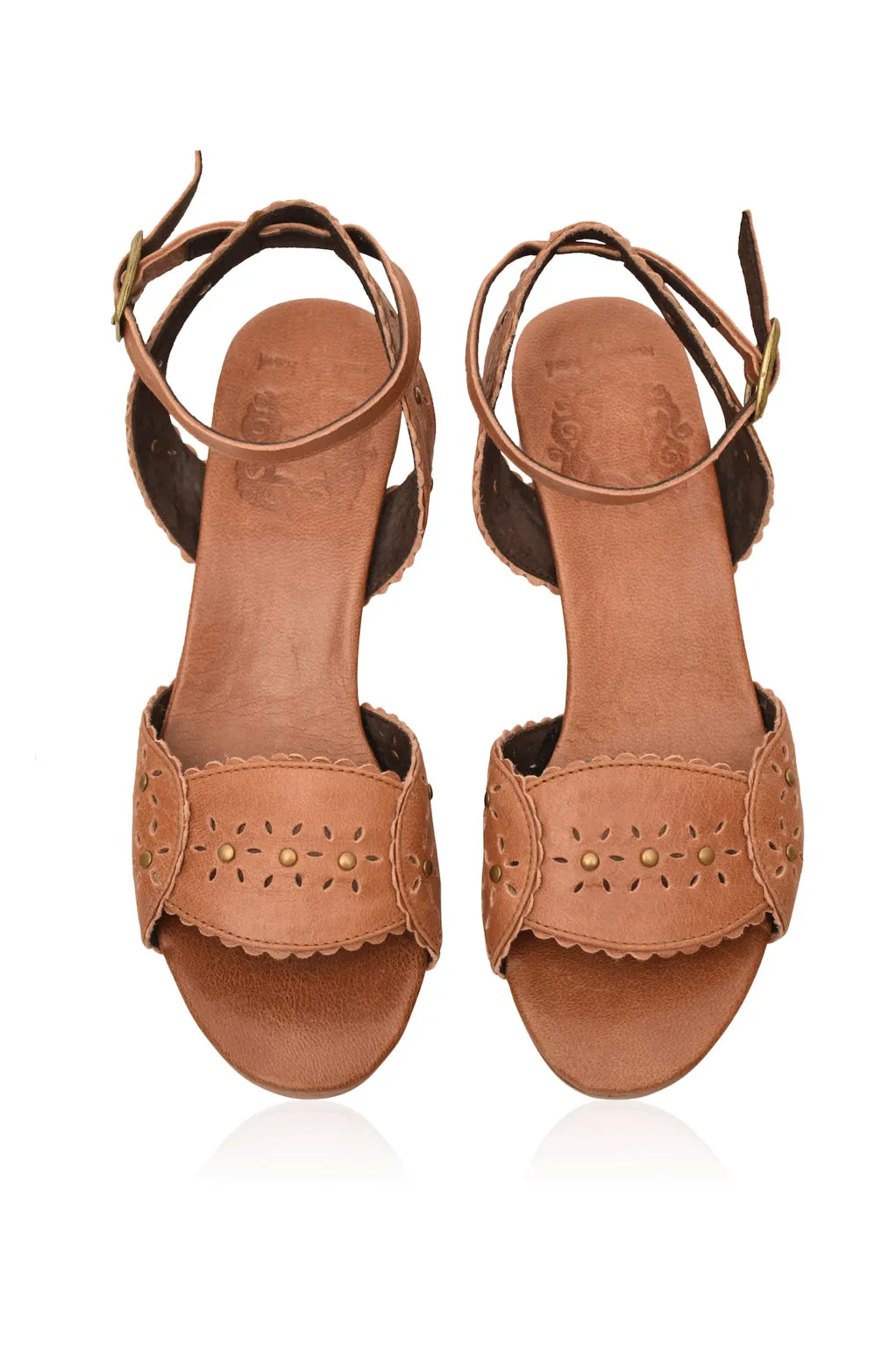 Paloma Leather Heel Sandals