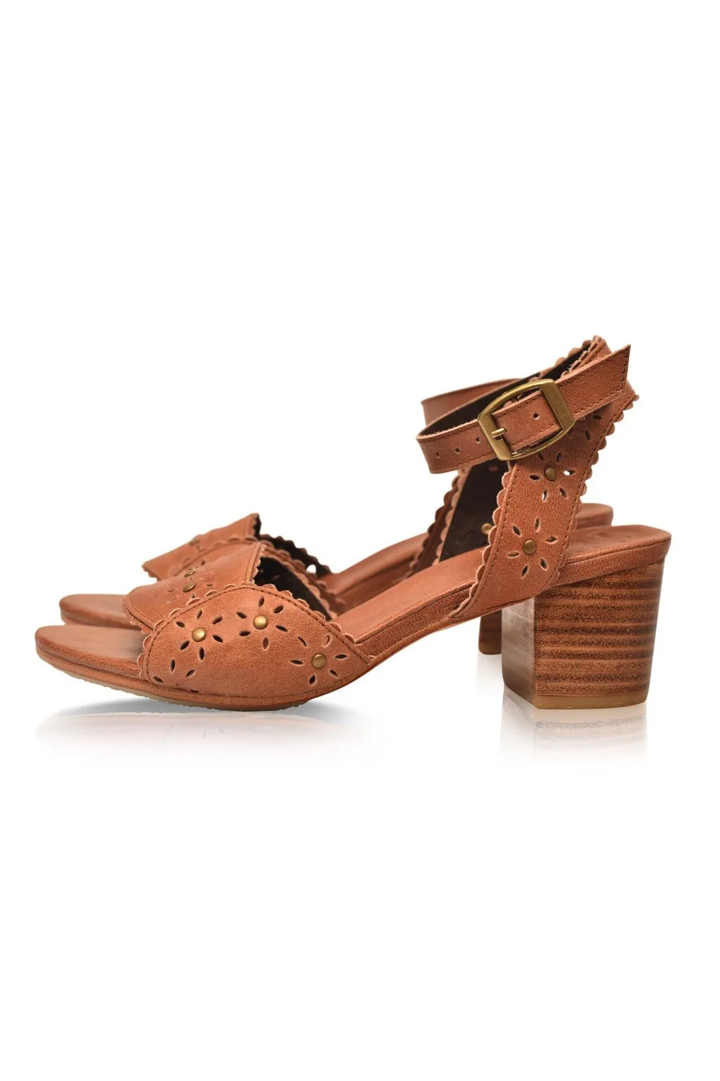 Paloma Leather Heel Sandals